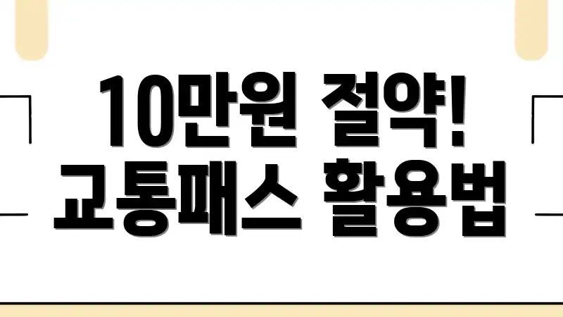 10만원 절약! 교통패스 활용법