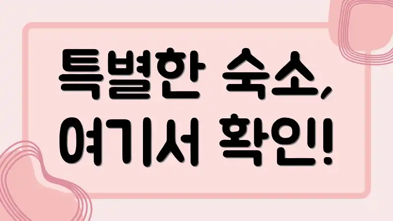 특별한 숙소, 여기서 확인!