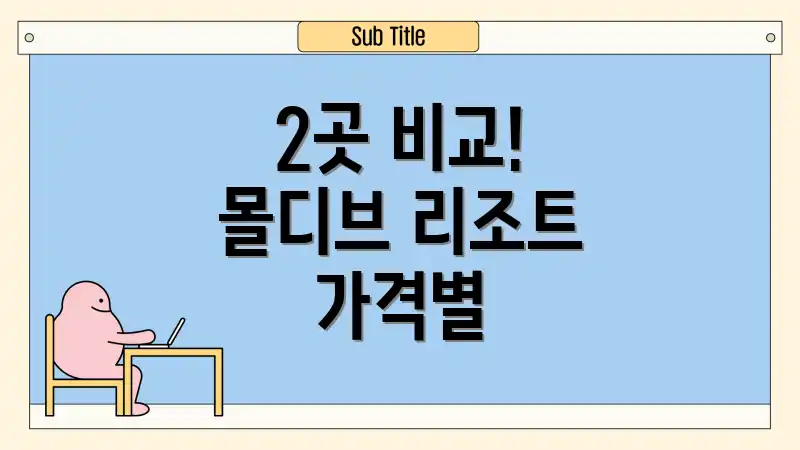 2곳 비교! 몰디브 리조트 가격별