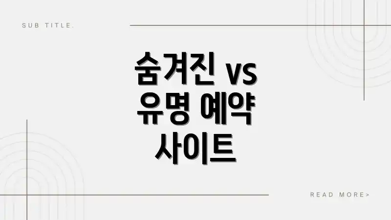 숨겨진 vs 유명 예약 사이트