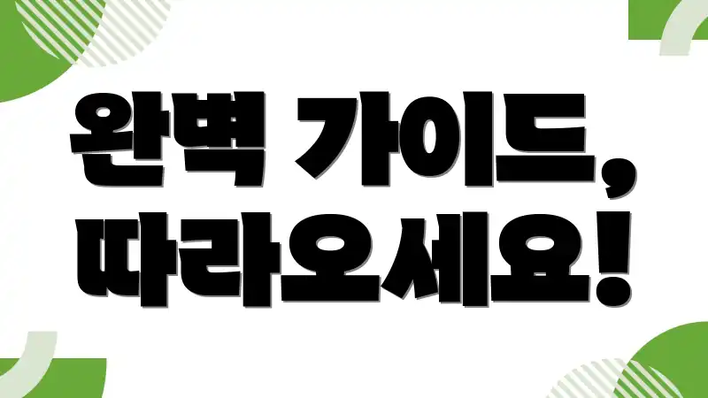 완벽 가이드, 따라오세요!