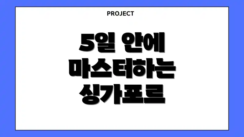 5일 안에 마스터하는 싱가포르