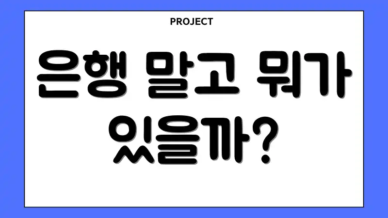 은행 말고 뭐가 있을까?