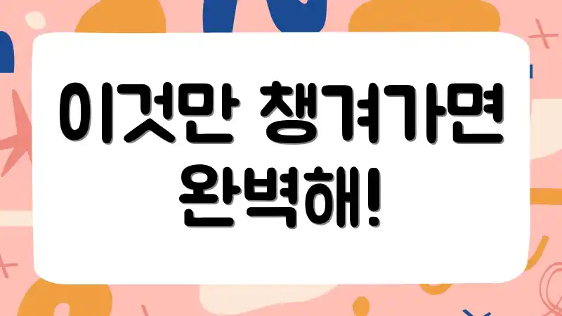 이것만 챙겨가면 완벽해!