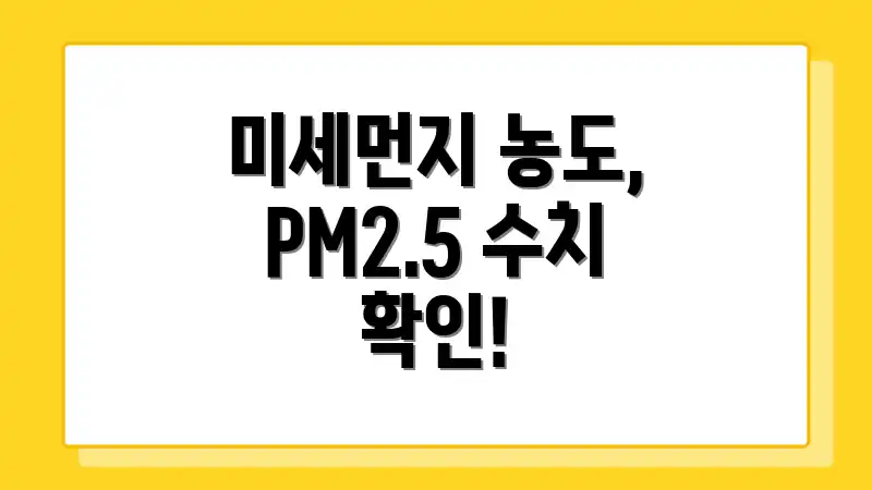 미세먼지 농도, PM2.5 수치 확인!