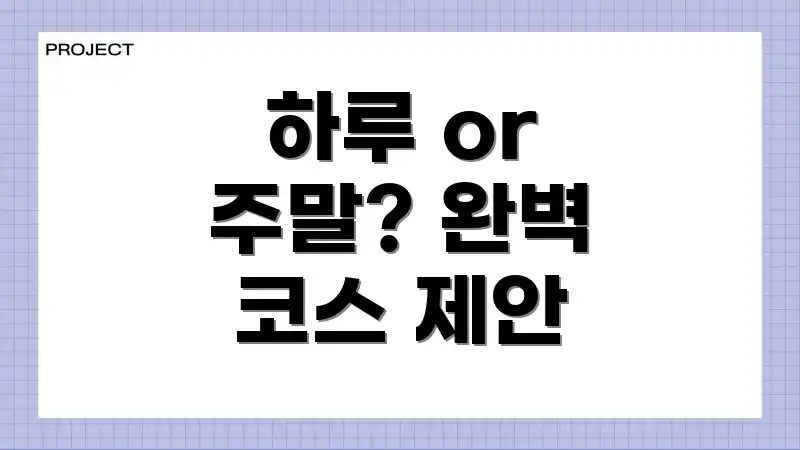 하루 or 주말? 완벽 코스 제안