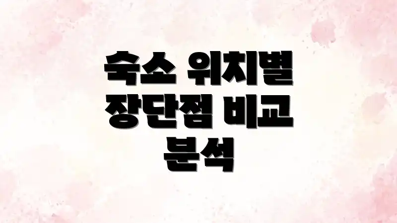 숙소 위치별 장단점 비교 분석