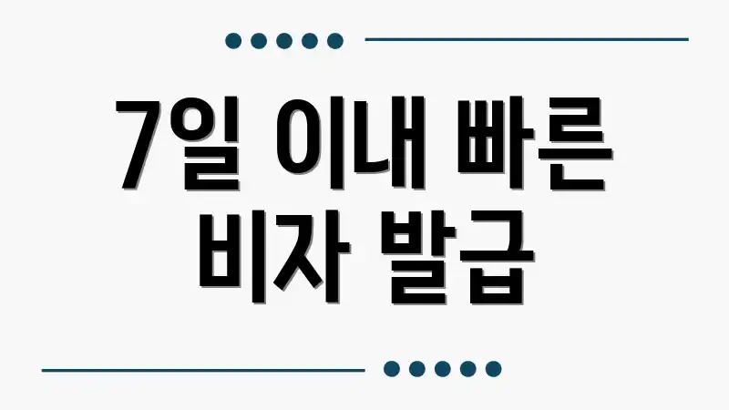 7일 이내 빠른 비자 발급