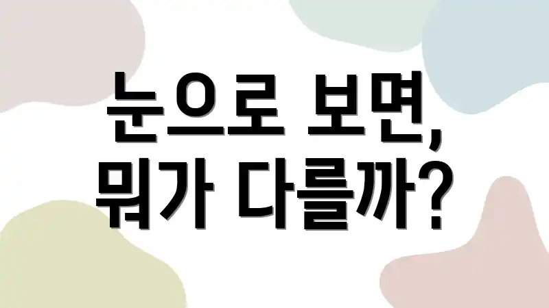 눈으로 보면, 뭐가 다를까?