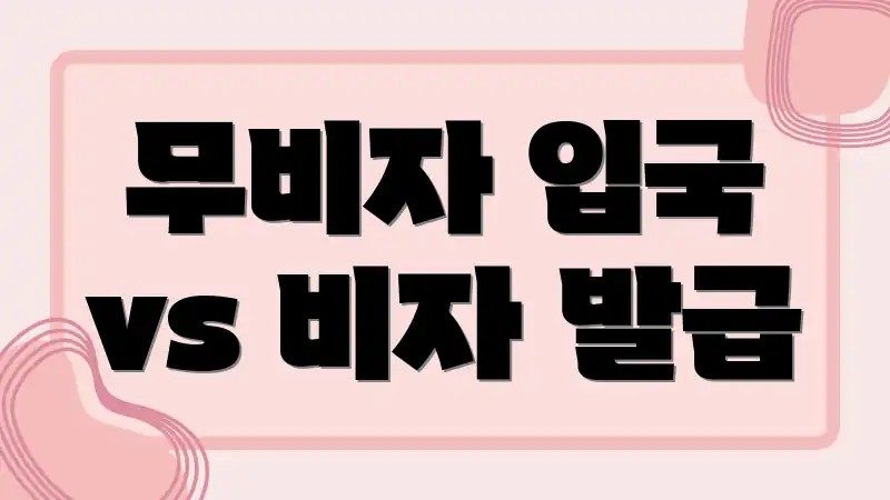 무비자 입국 vs 비자 발급