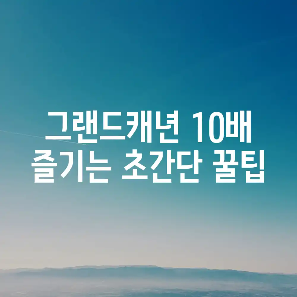 그랜드캐년 10배 즐기는 초간단 꿀팁! 그랜드캐년 10배 즐기는 초간단 꿀팁!