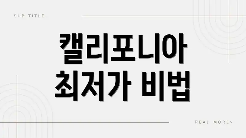 캘리포니아 최저가 비법