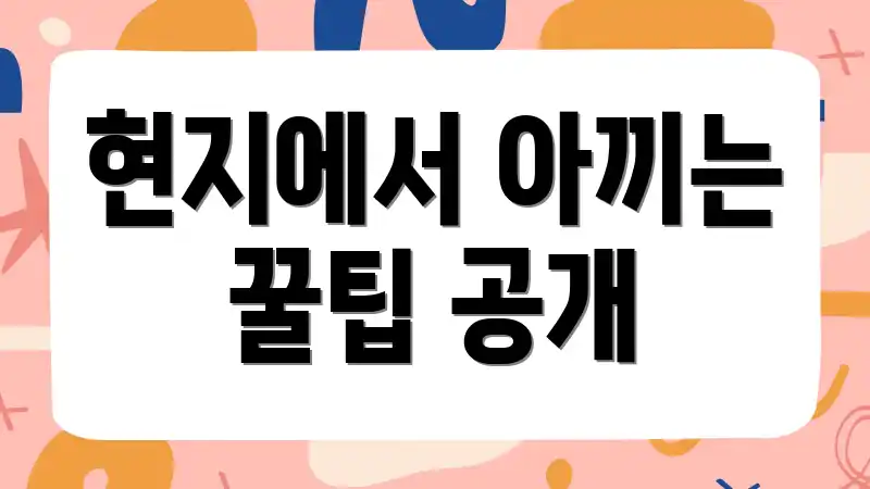 현지에서 아끼는 꿀팁 공개