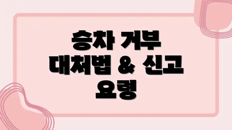 승차 거부 대처법 & 신고 요령