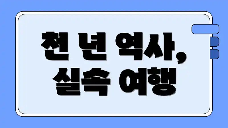 천 년 역사, 실속 여행