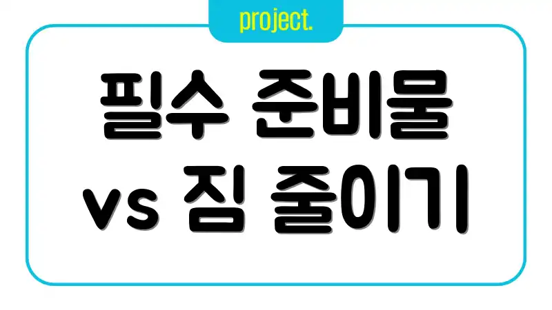 필수 준비물 vs 짐 줄이기