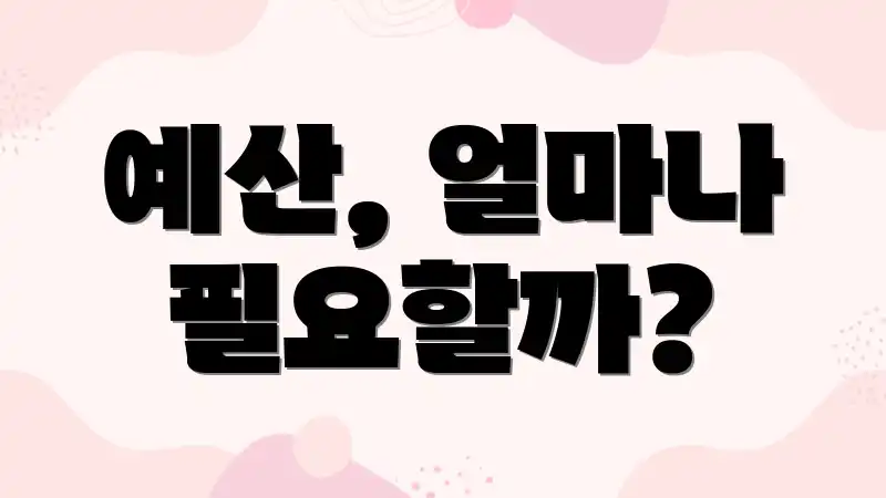 예산, 얼마나 필요할까?