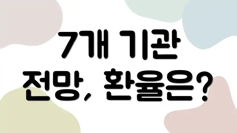 7개 기관 전망, 환율은?