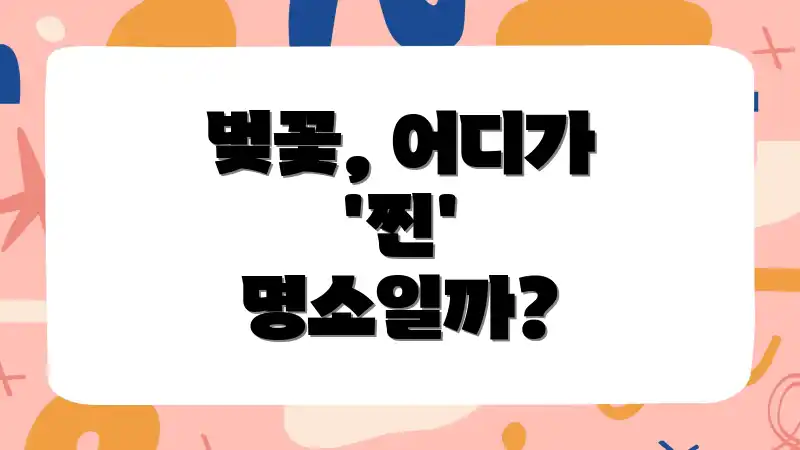 벚꽃, 어디가 '찐' 명소일까?