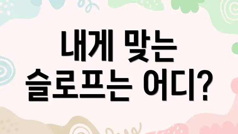 내게 맞는 슬로프는 어디?