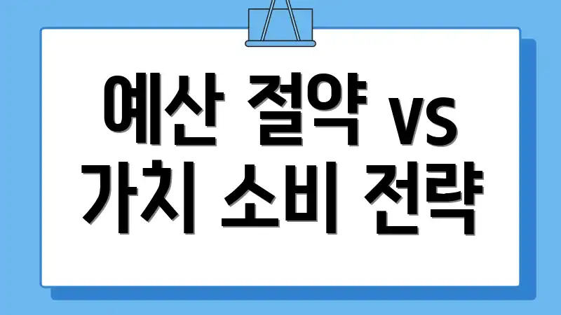 예산 절약 vs 가치 소비 전략