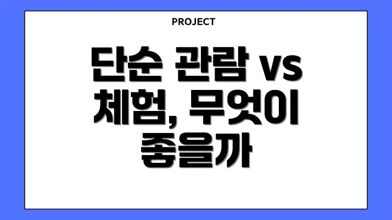 단순 관람 vs 체험, 무엇이 좋을까