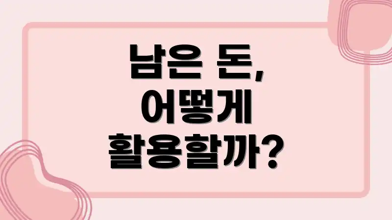 남은 돈, 어떻게 활용할까?