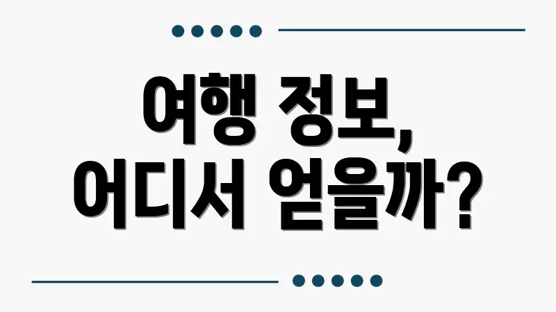 여행 정보, 어디서 얻을까?