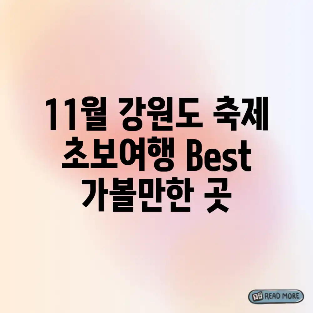 11월 강원도 축제 초보여행! Best 가볼만한 곳