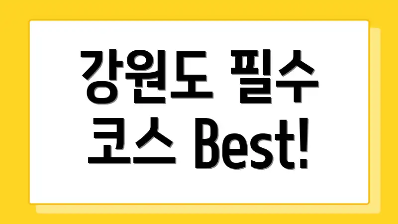 강원도 필수 코스 Best!
