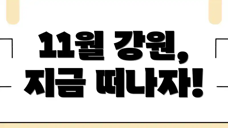 11월 강원, 지금 떠나자!