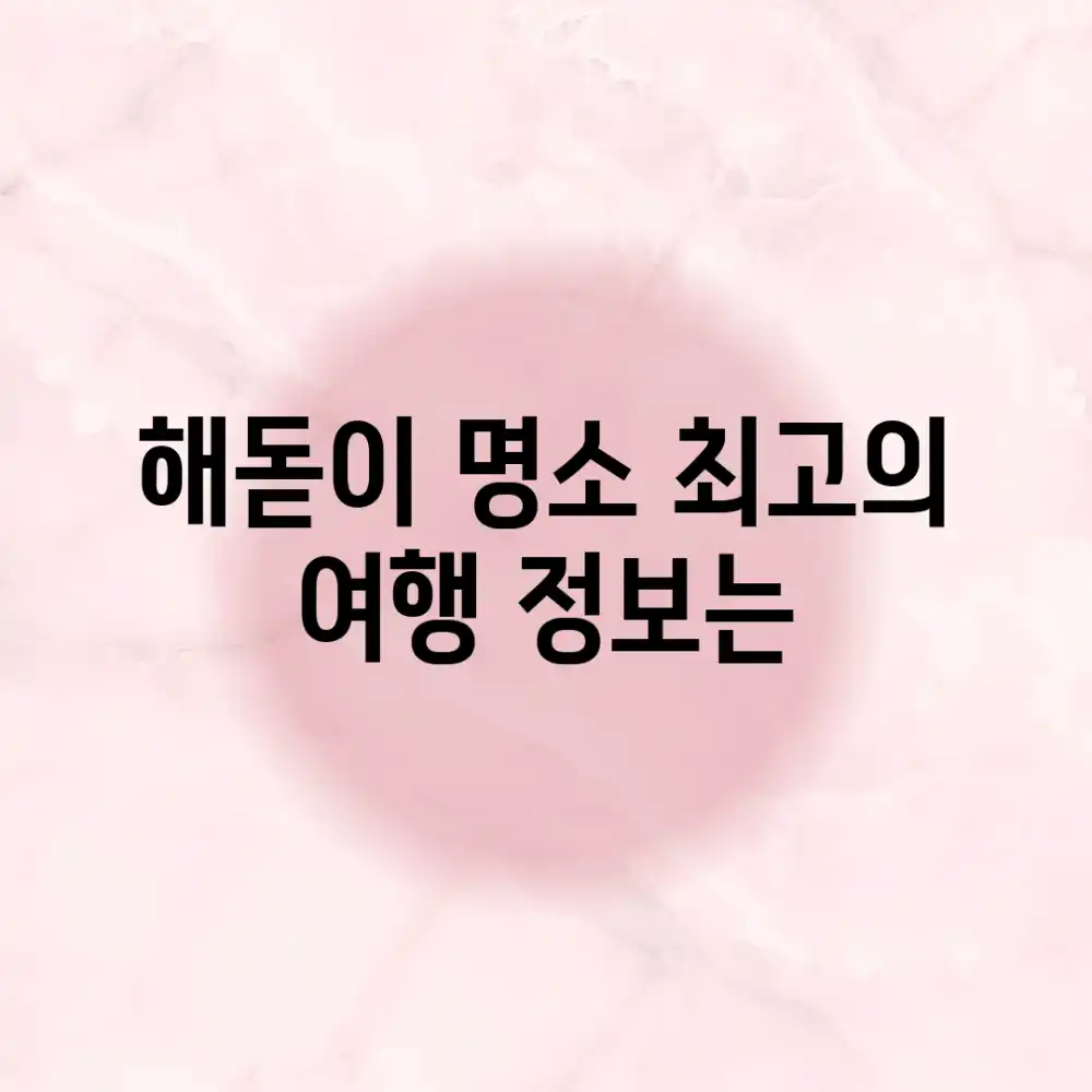 🌅해돋이 명소, 최고의 여행 정보는?