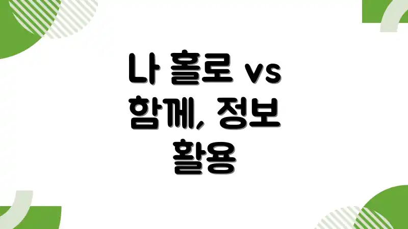 나 홀로 vs 함께, 정보 활용