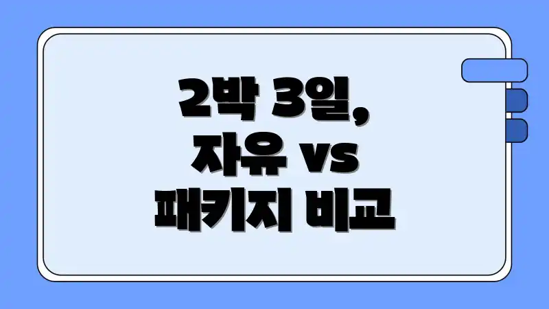 2박 3일, 자유 vs 패키지 비교