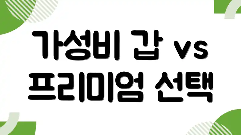 가성비 갑 vs 프리미엄 선택