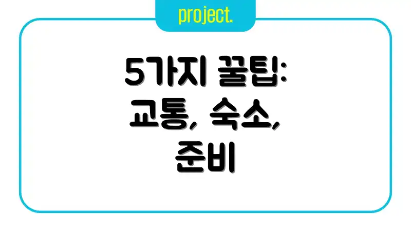 5가지 꿀팁: 교통, 숙소, 준비