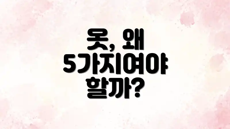 옷, 왜 5가지여야 할까?
