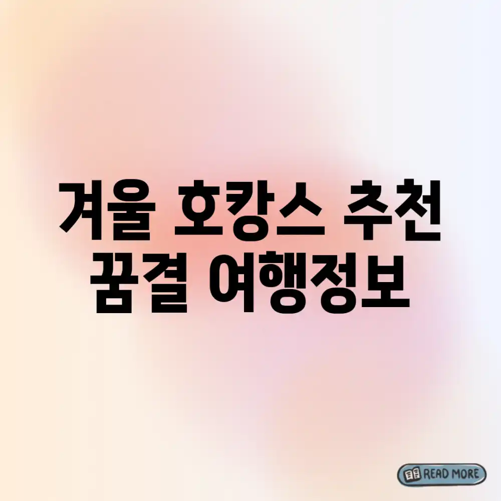 겨울 호캉스 추천! 꿈결 여행정보🎁