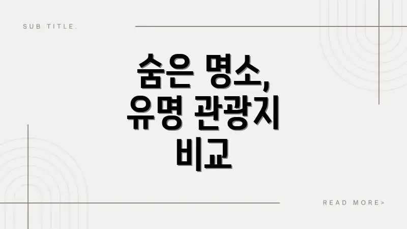 숨은 명소, 유명 관광지 비교