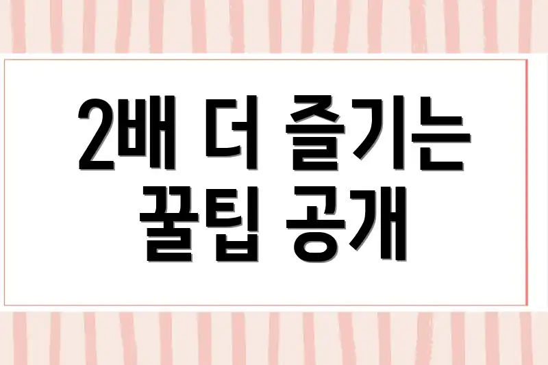 2배 더 즐기는 꿀팁 공개