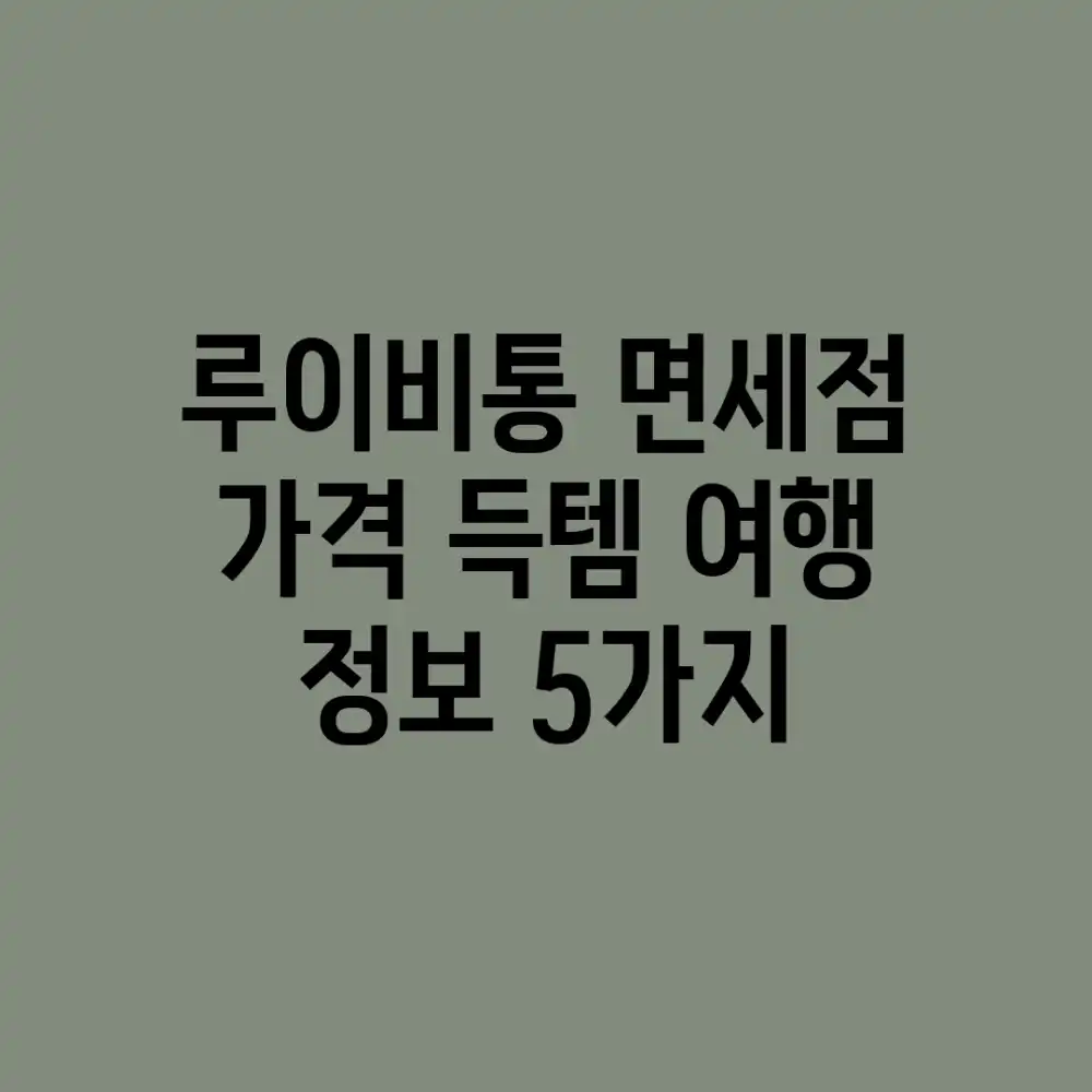루이비통 면세점 가격, 득템 여행 정보 5가지!