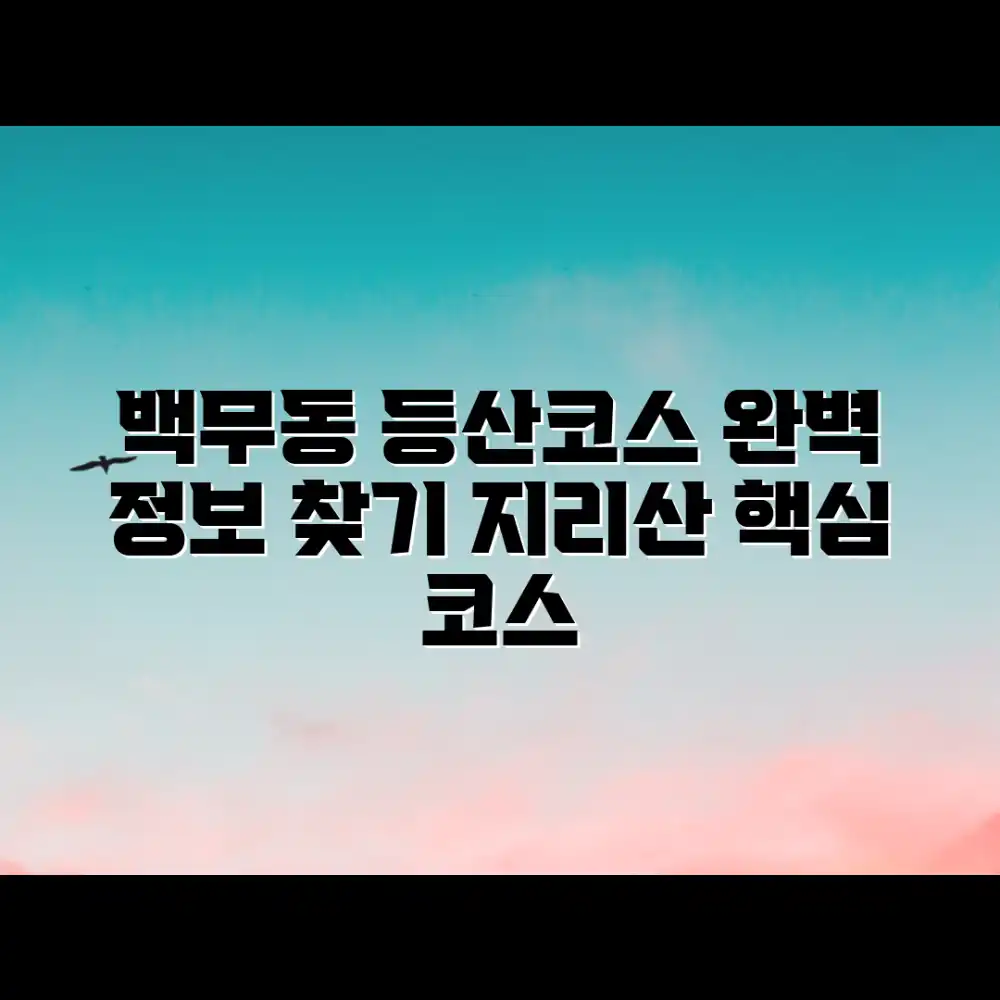 지리산 백무동 등산코스, 완벽 정보 얻을 수 있을까?