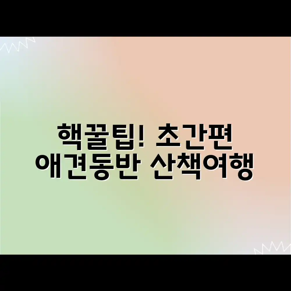 놀라운 애견동반 산책 여행 정보! 🐶