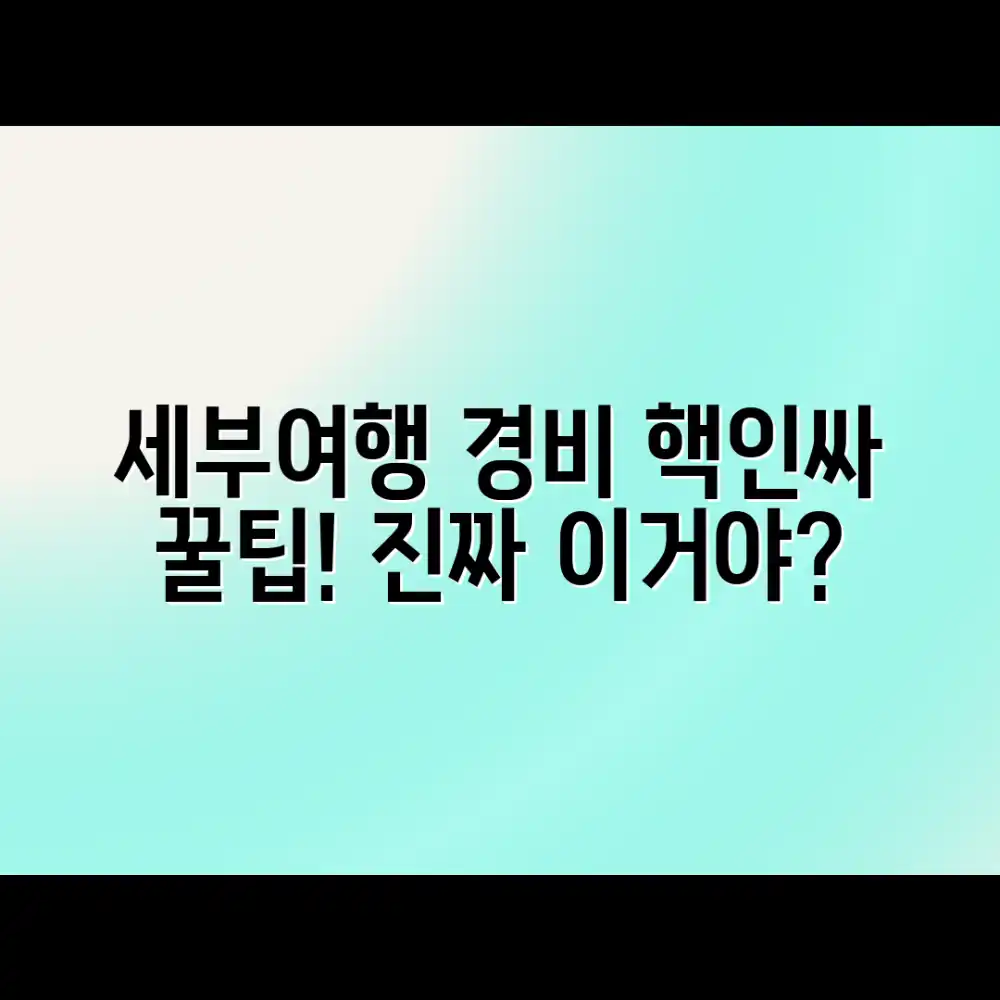 세부 자유여행 경비, 놀라운 여행 정보!